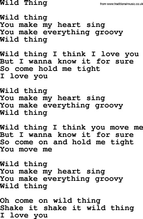 song wild thing lyrics